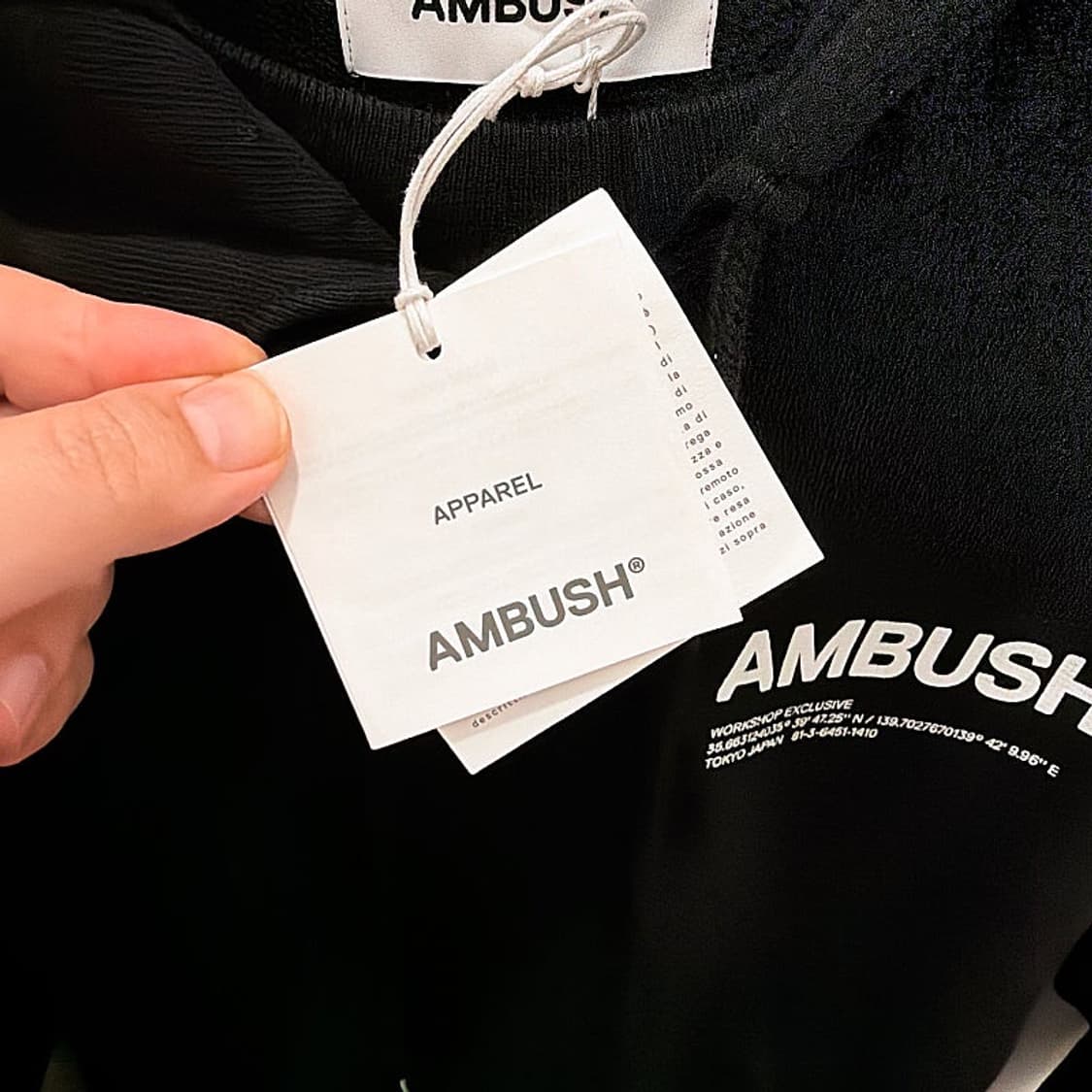 (정품/새상품) AMBUSH 앰부쉬 남성 블랙 로고 후드 상품이미지4