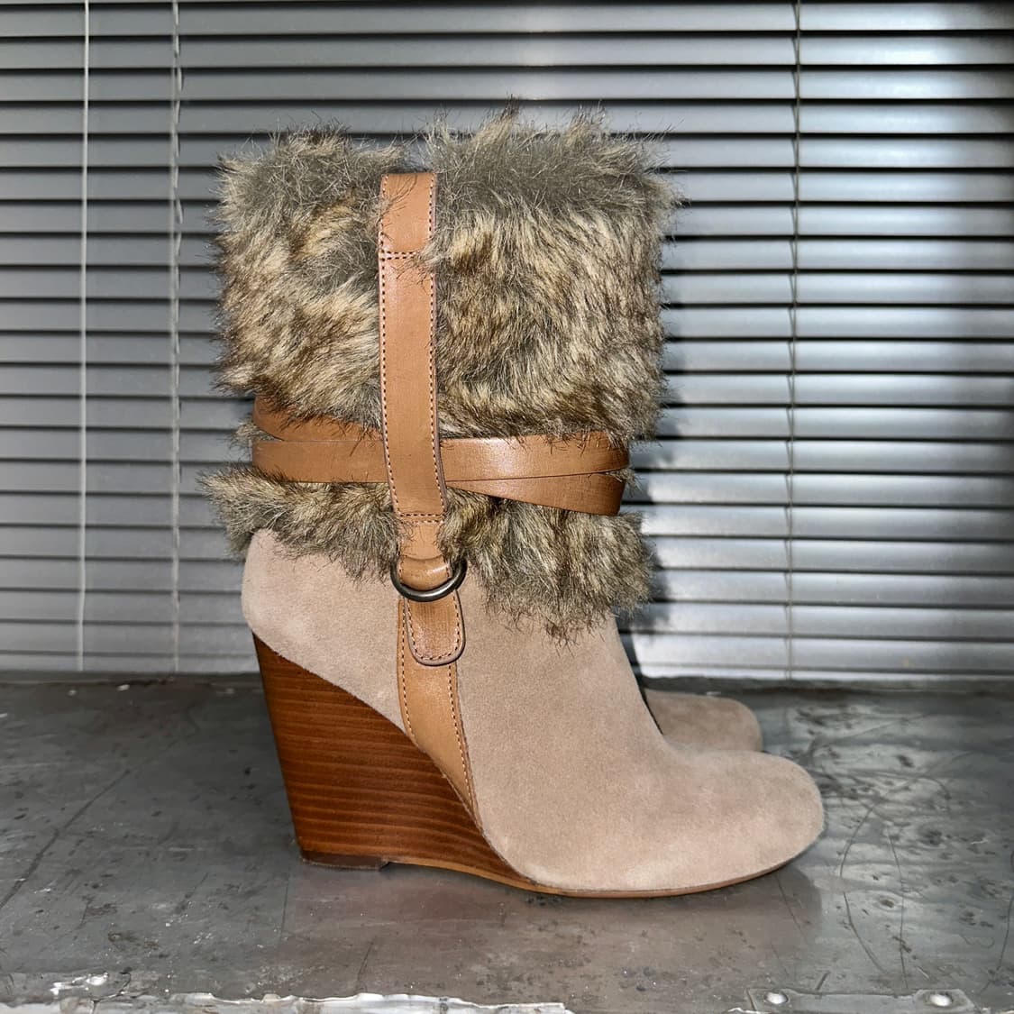 00s 스웨이드 & 퍼 웨치힐 부츠 상품이미지5