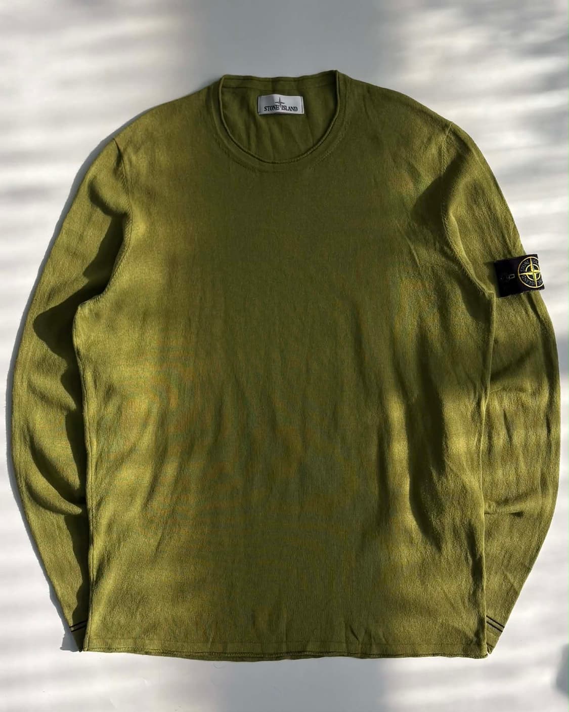 [XL] 스톤아일랜드 올리브그린 코튼 니트 슬리브 상품이미지2