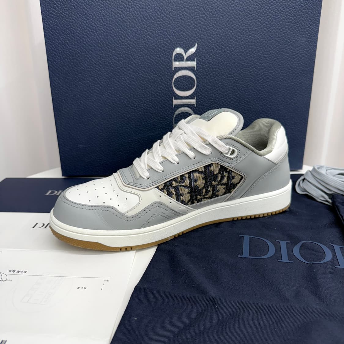 [1회 착용/ 42] 디올 B27 스니커즈 그레이 상품이미지5