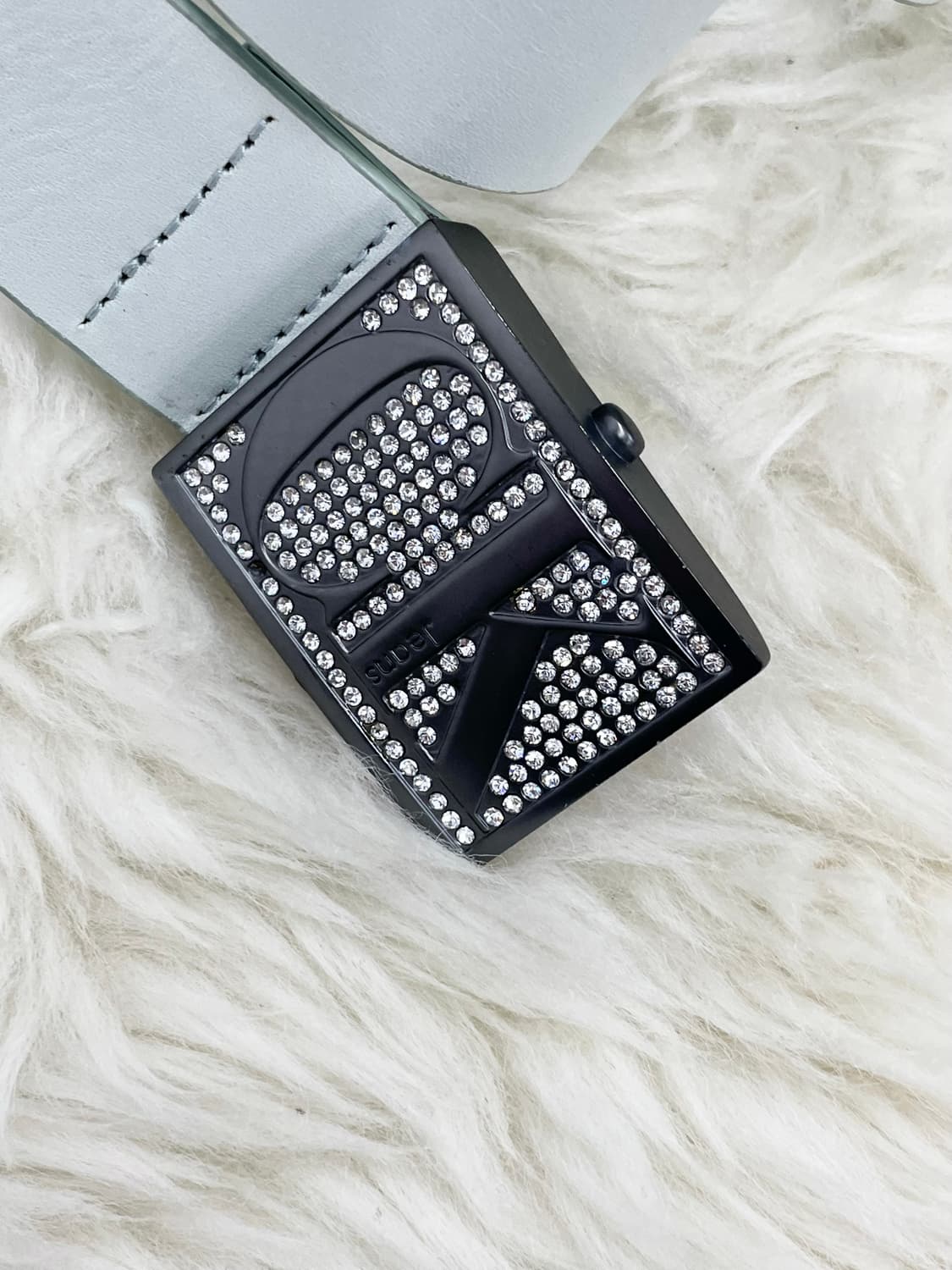 ck 캘빈클라인 리얼레더 민트 큐빅 버클 벨트 *레어 상품이미지5