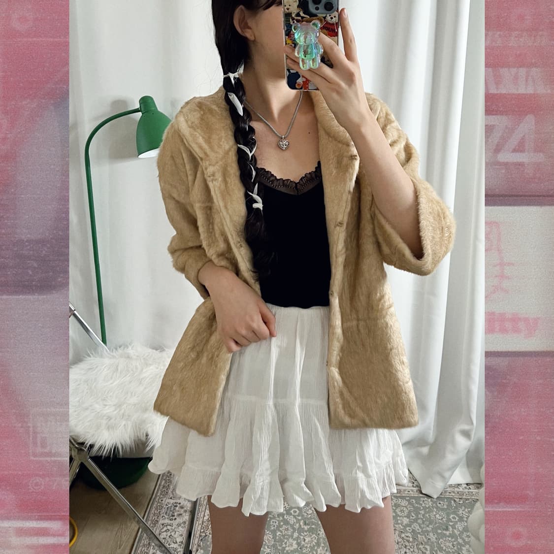 베이지 페이크퍼 자켓 상품이미지3