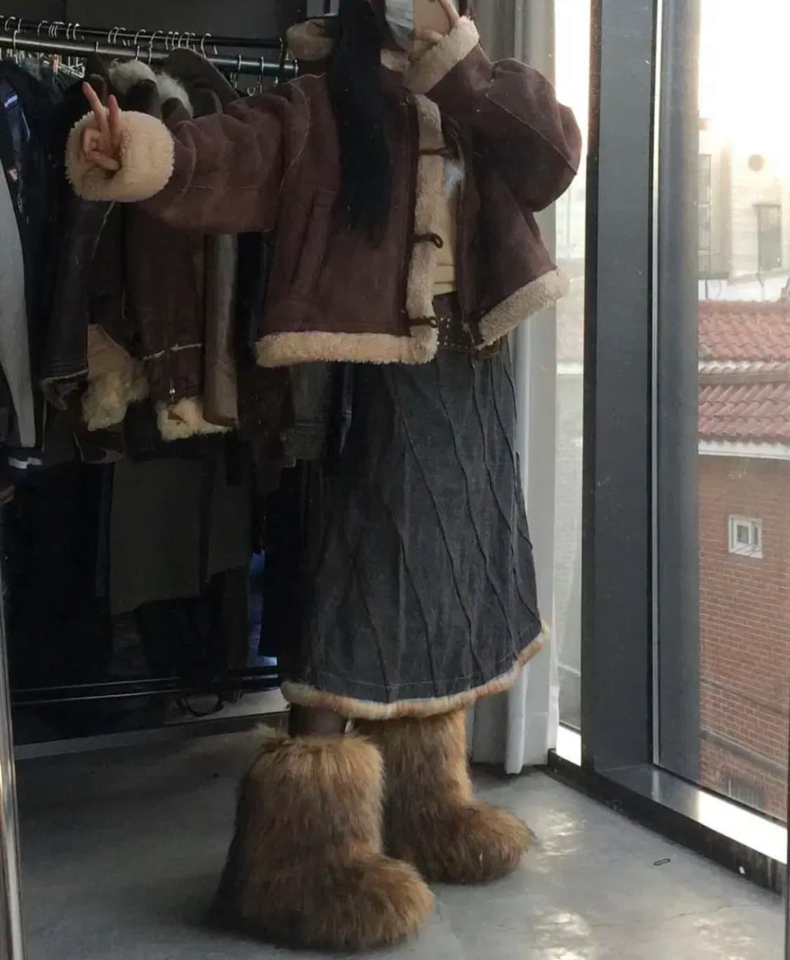 빈티지 브라운 무스탕 큐빈티지 상품이미지2