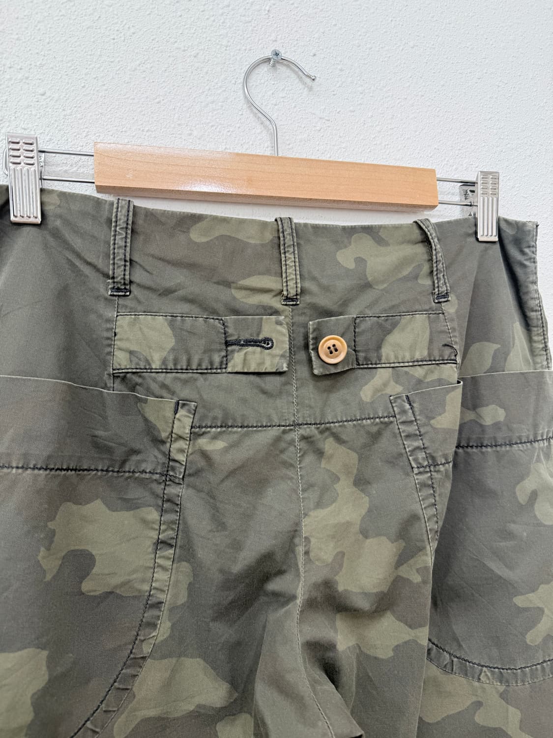 빈티지 homspun 카키 카모플라쥬 와이드 카고 팬츠 상품이미지5