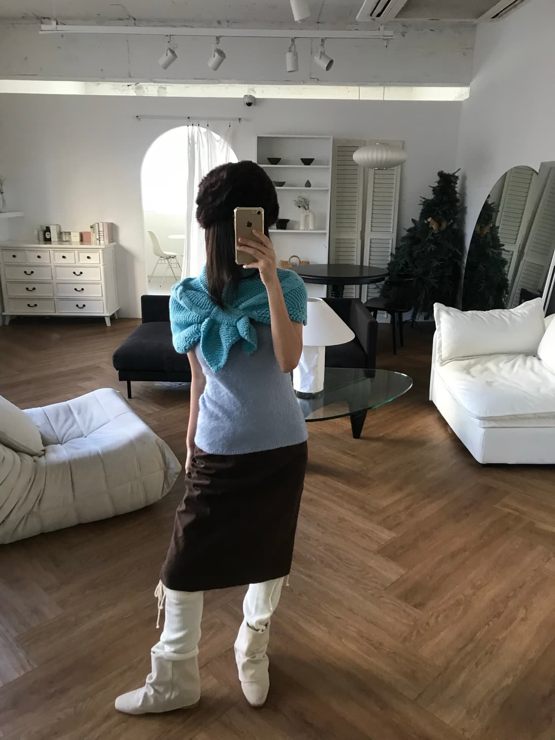 vintage blue muffler 상품이미지4