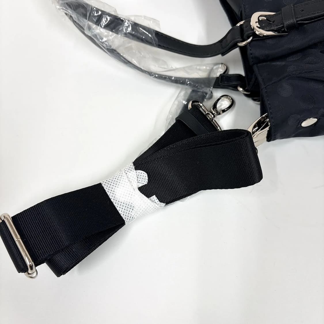 요지야마모토 이삭 도트패턴 나일론 토트 숄더백 상품이미지8