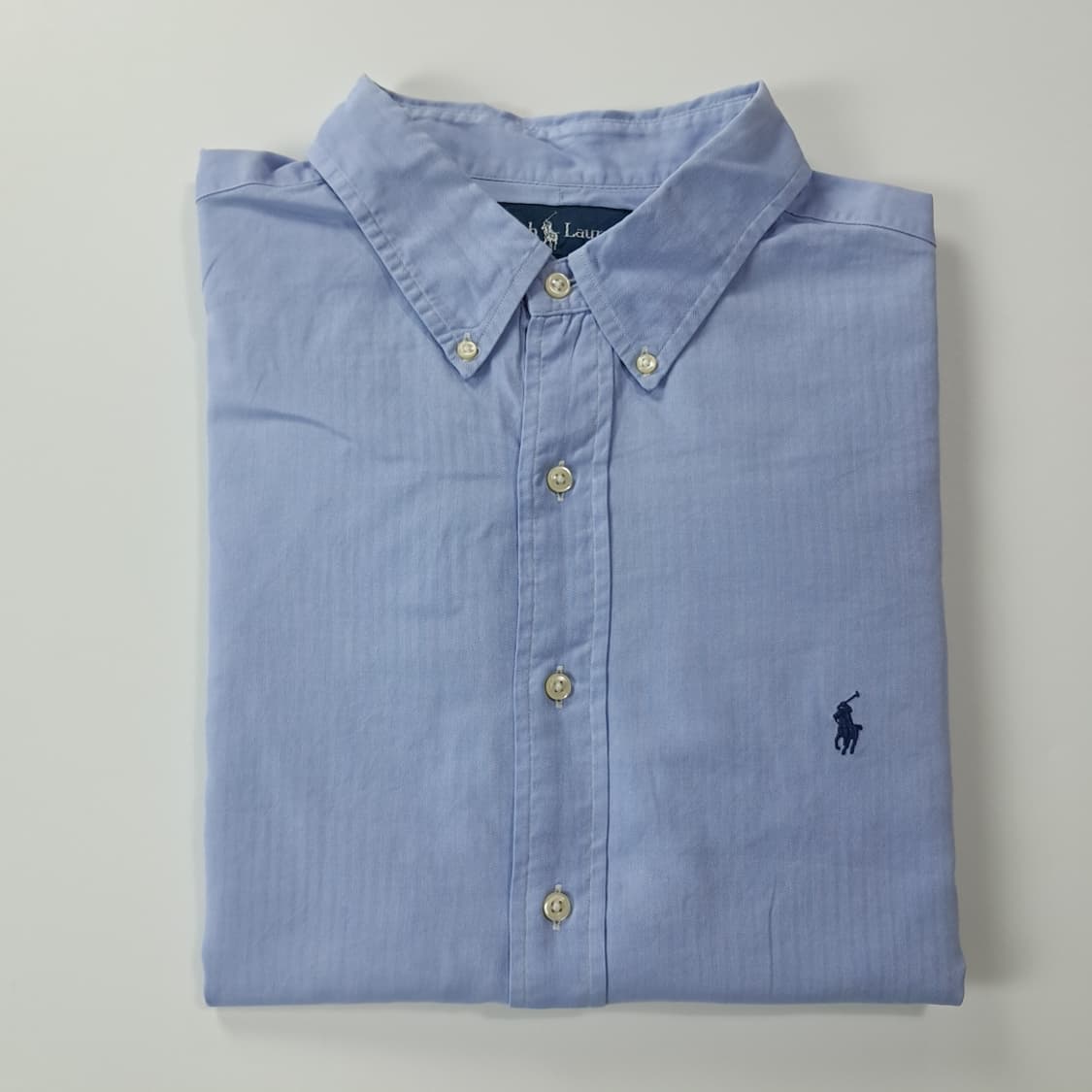 CK583 2XL 폴로 90s 블루 마이크로 헤링본 셔츠 남방 상품이미지7