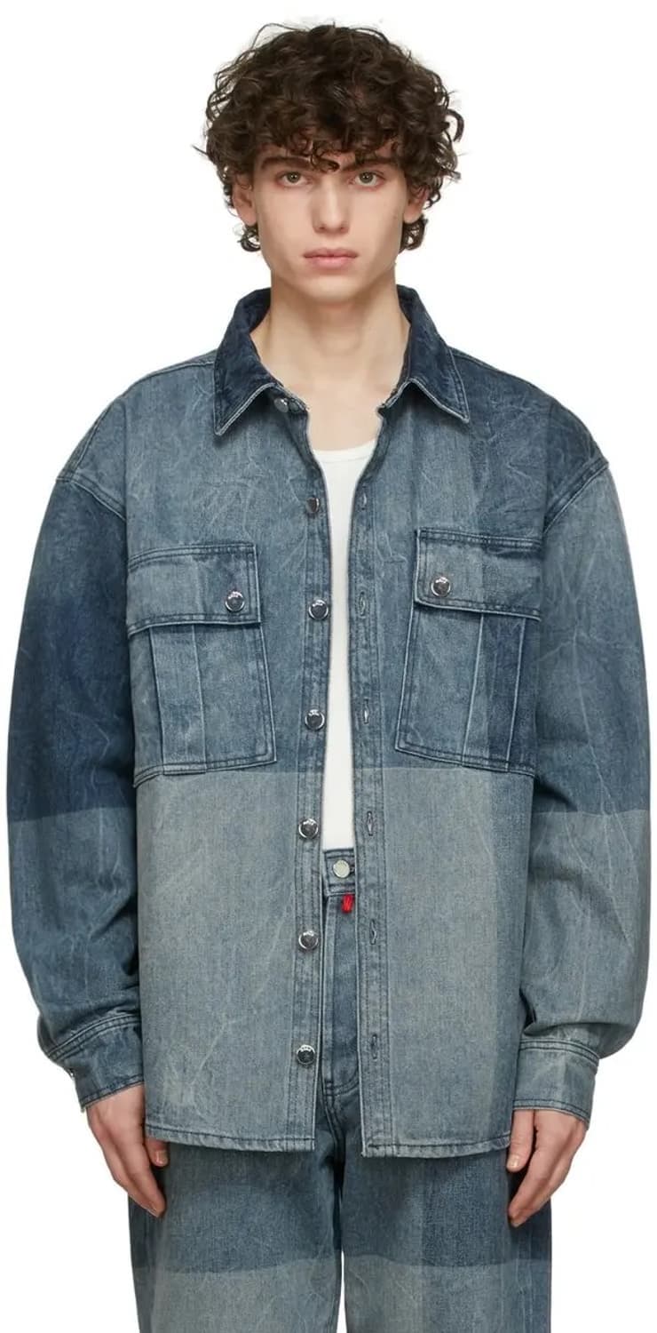 denim jumbo check shirt jacket 상품이미지8