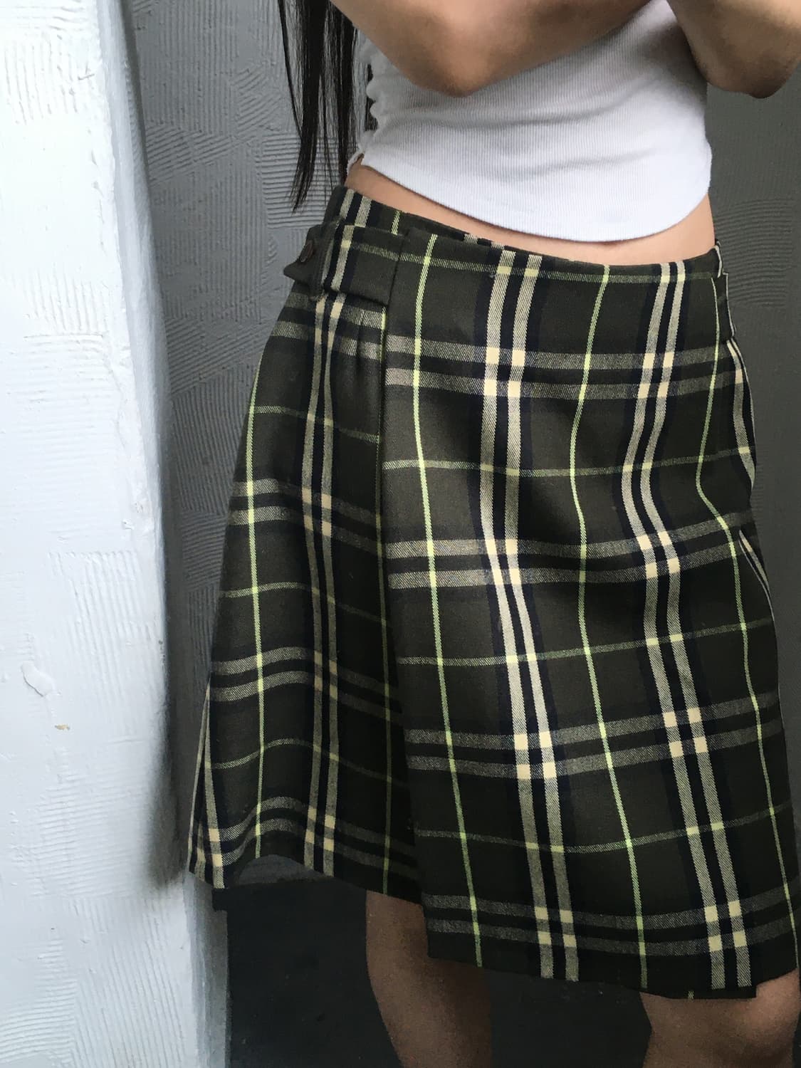 Burberry 버버리 카키 노바체크 랩스커트  상품이미지1