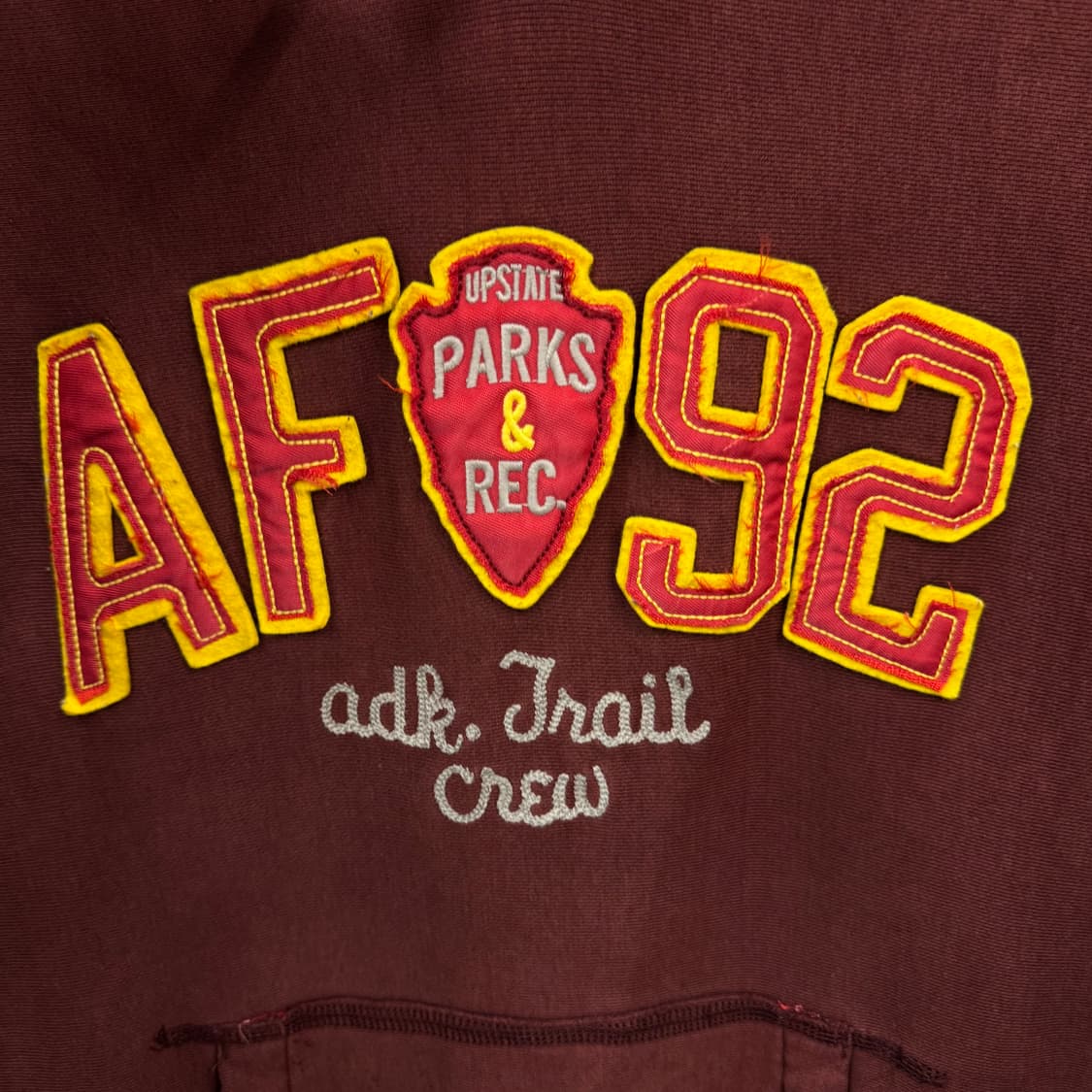 00s 아베크롬비 후드티 전면 AF92 로고 포인트 버건디 상품이미지5