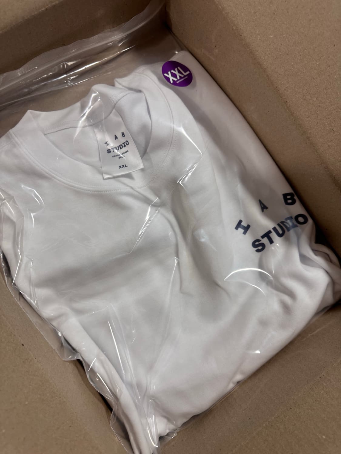 [XXL] 아이앱 스튜디오 티셔츠 화이트 네이비 반팔 상품이미지2