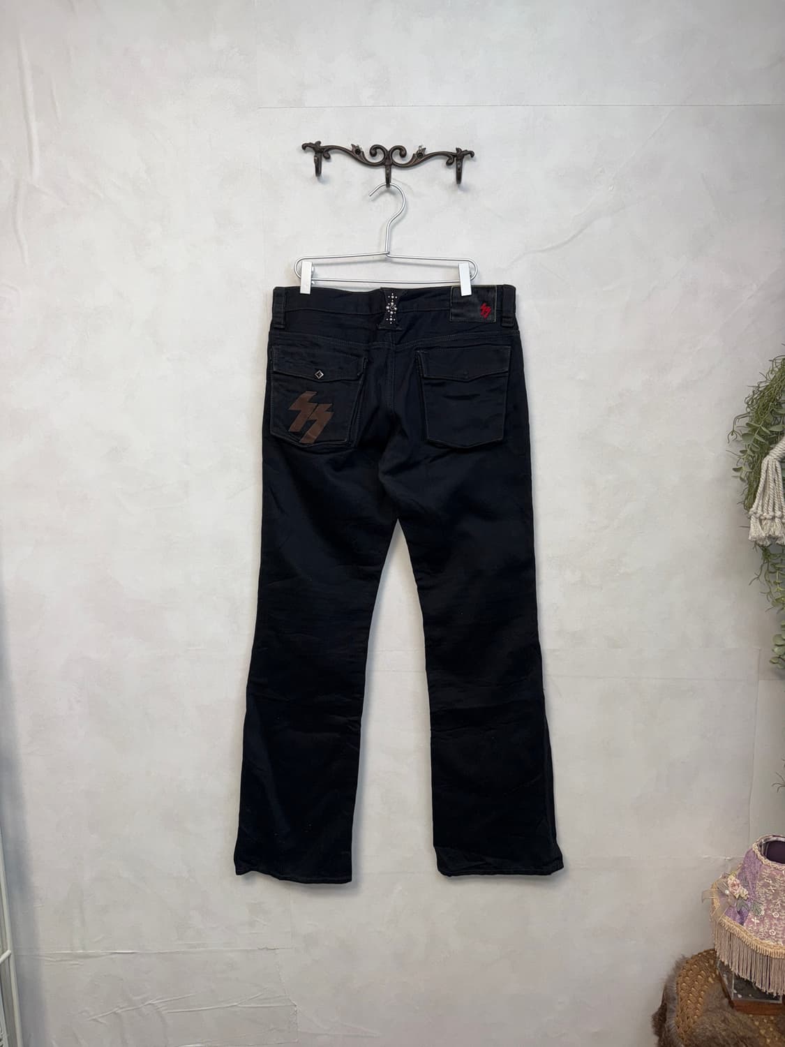 Black hard coated punk zipper 부츠컷팬츠 상품이미지5