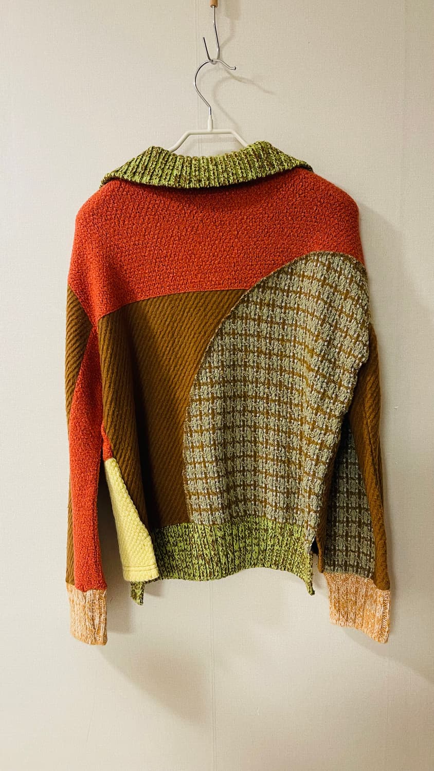 앤더슨벨 시에나 패치워크 니트 폴로 스웨터 S 정가 922,000원 실착 상품이미지10