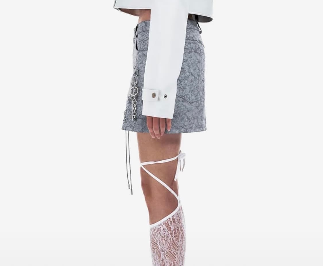 Yeel EYELET MINI SKIRT GRAY (leey) 상품이미지2