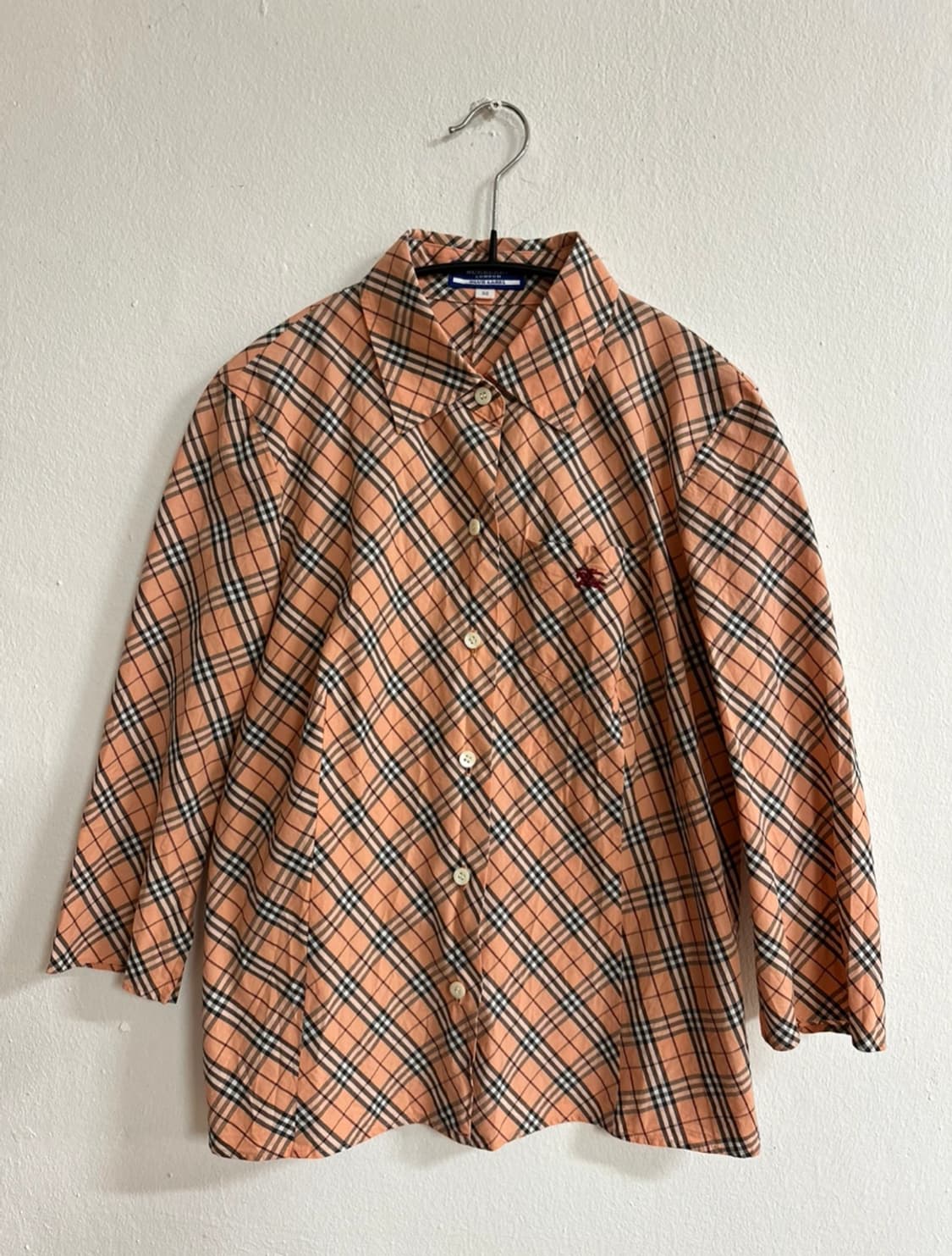 버버리 살몬핑크 체크 9부 셔츠 상품이미지6