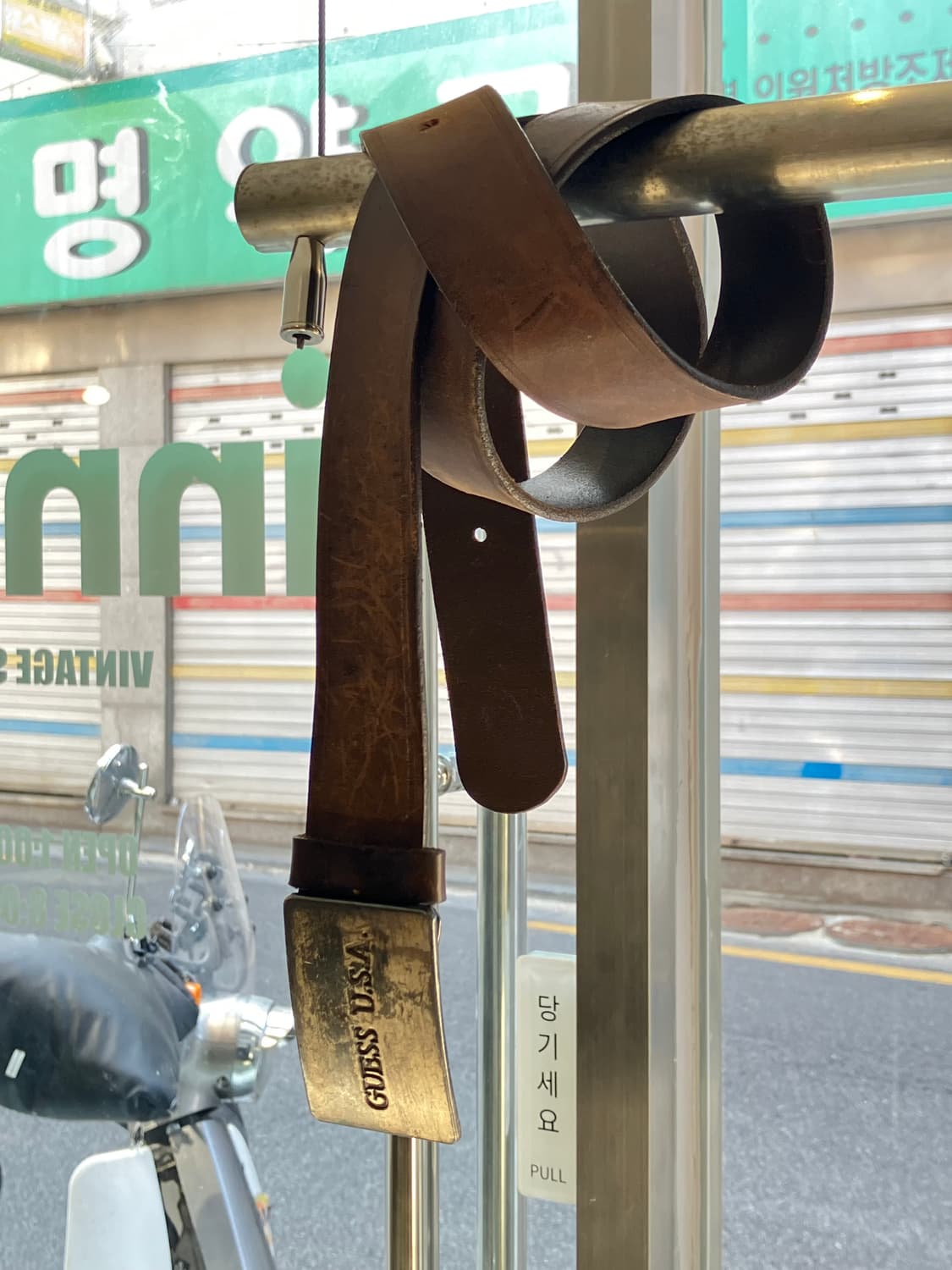 Guess USA 러기드 메탈 레더 벨트 상품이미지1