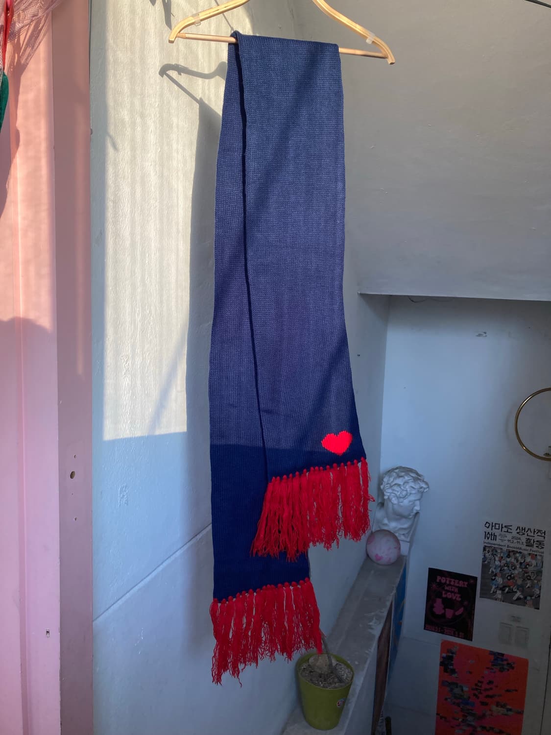 네이비 하트 머플러 상품이미지1