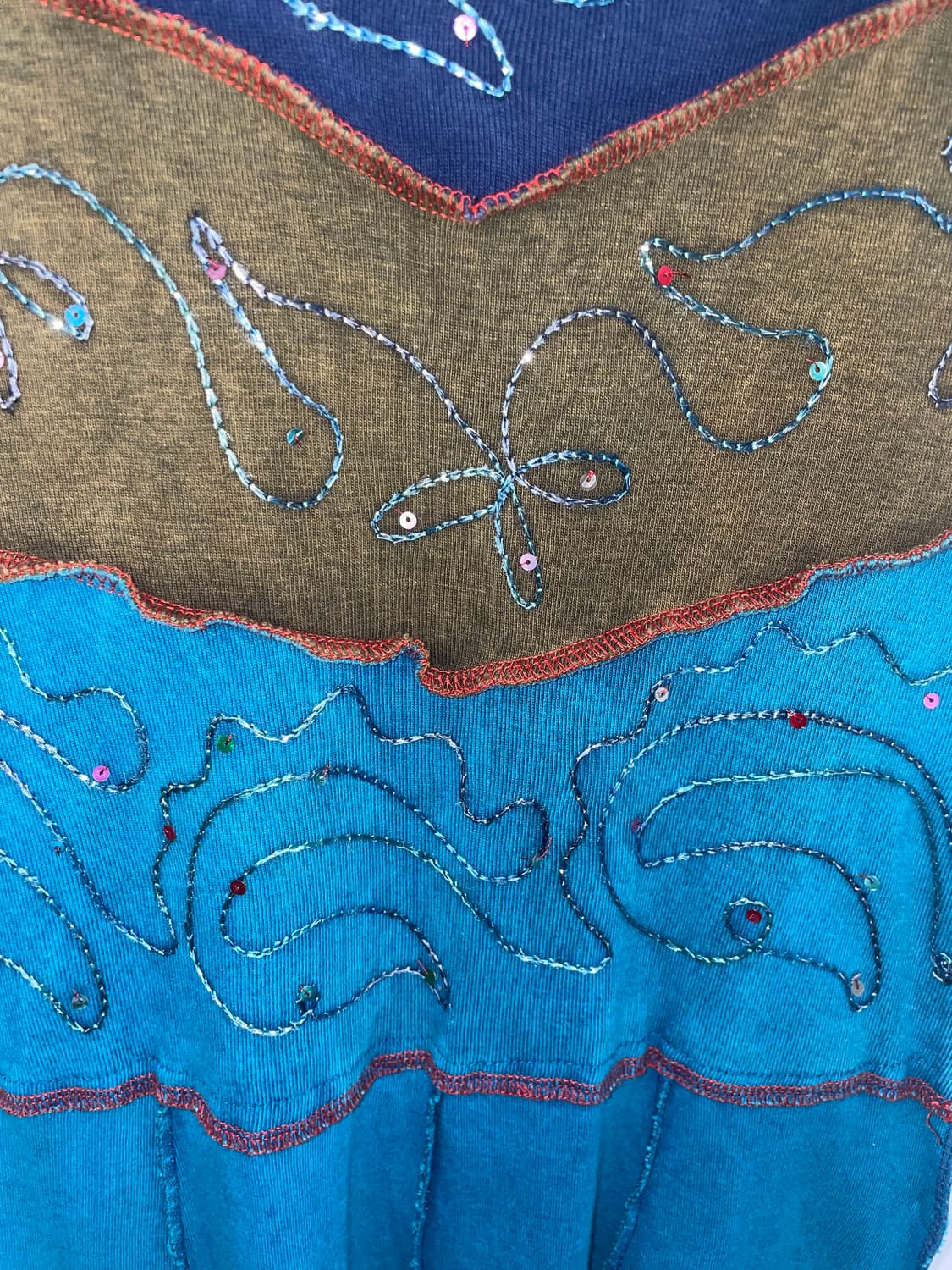 자수 비즈 탑 원피스  블루 2 상품이미지4