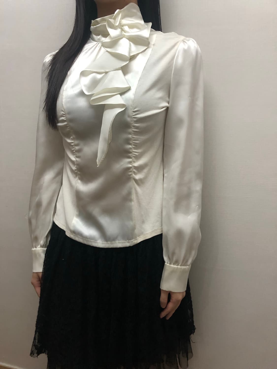 빈티지 화이트 러플 블라우스 상품이미지5