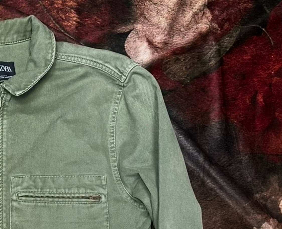 자라 빈티지 밀리터리 카키코튼집업자켓 XL 상품이미지2