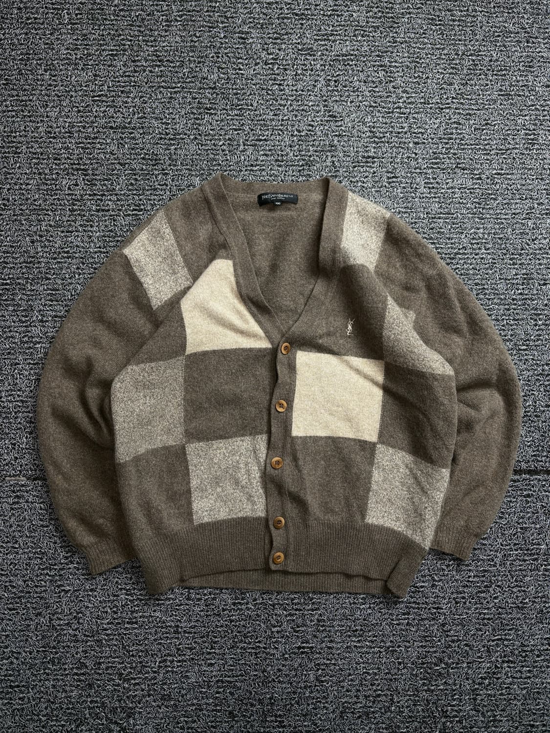90s YSL 입생로랑 아카이브 패턴 울 가디건 2169 상품이미지2
