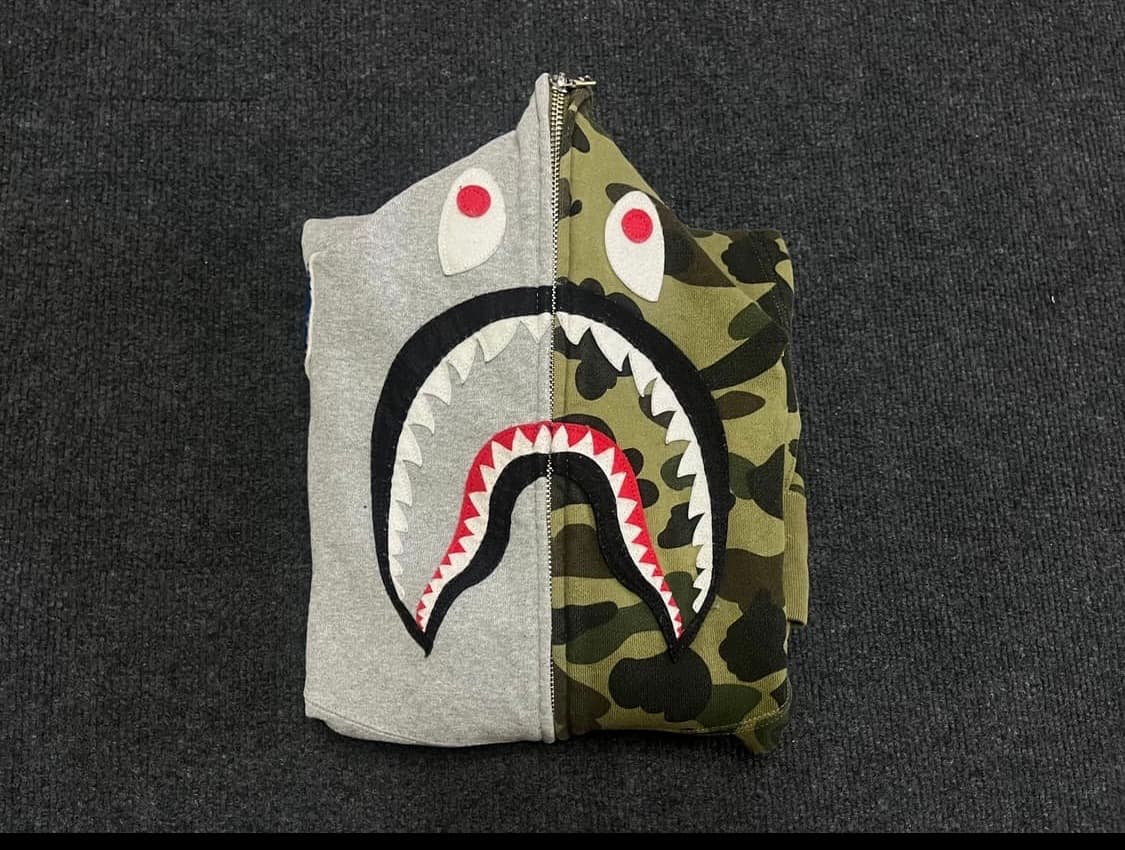 베이프 아수라 샤크 후드집업 그레이/카모 상품이미지1