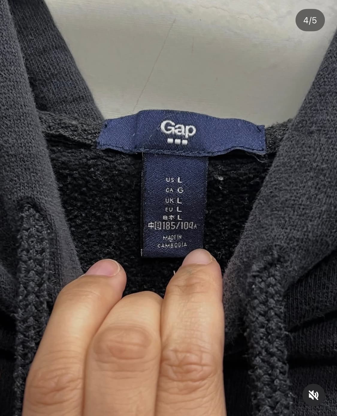 GAP 후드 티 블랙/그레이 상품이미지4