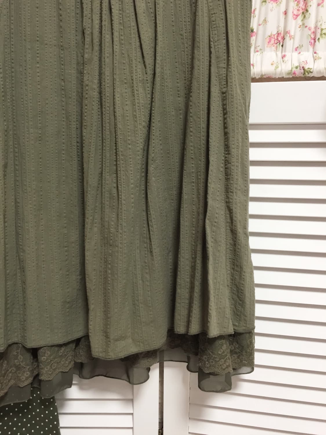 빈티지 카키 레이스 슬리브리스 + 카키 도트 원피스 2p 상품이미지2