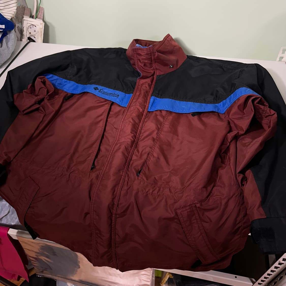 XL 컬럼비아 배색 허리스트링 전문가용 나일론 등산바람막이 상품이미지2