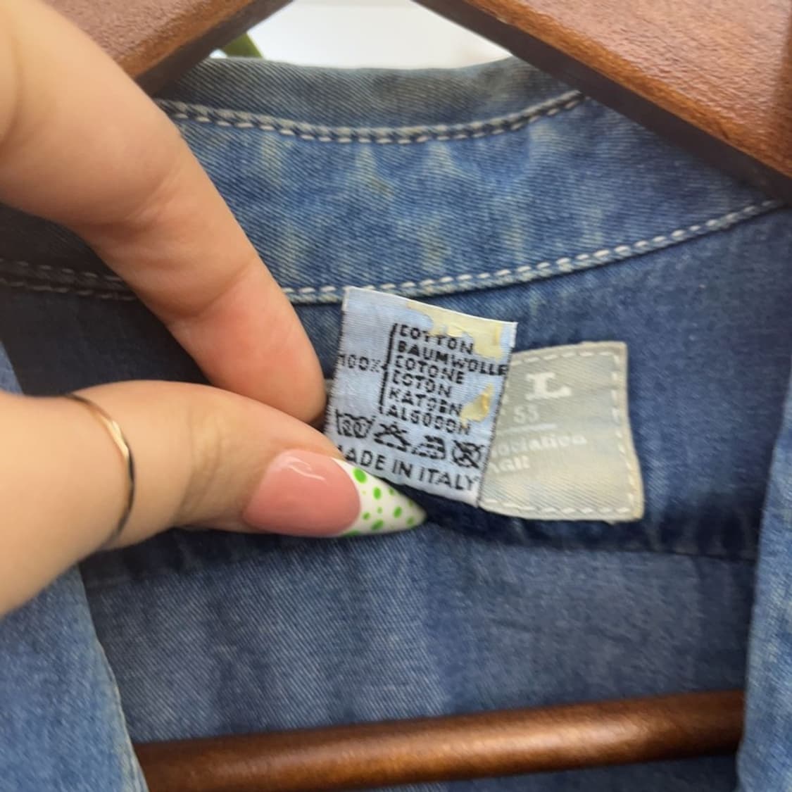 디젤 레트로 빈티지 90's 트러커 워크 데님 셔츠 M C09047 상품이미지6