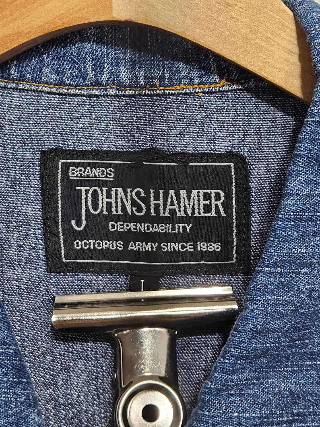 존스해머(Johns Hamer) 일본 빈티지 워크웨어 데님 자켓  L 상품이미지2