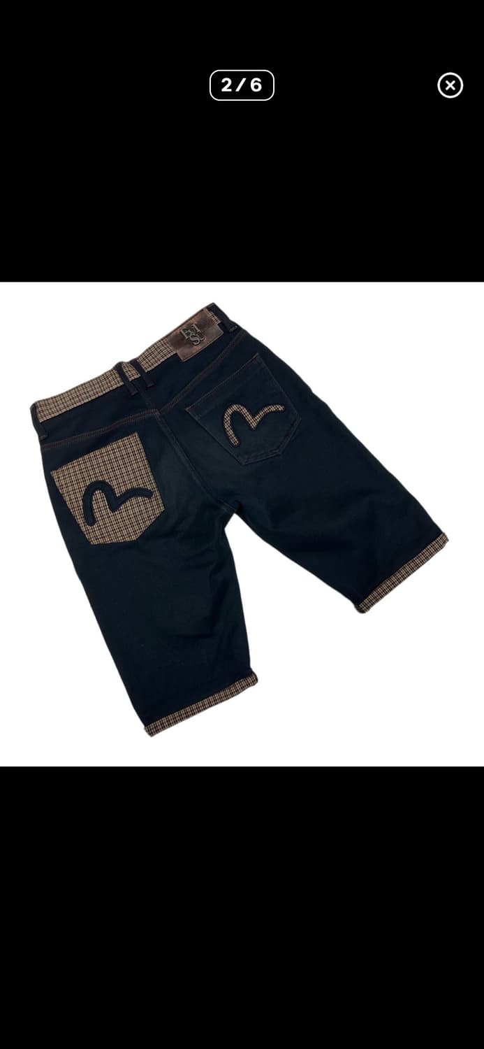 에비수 체크 하프데님팬츠 상품이미지1