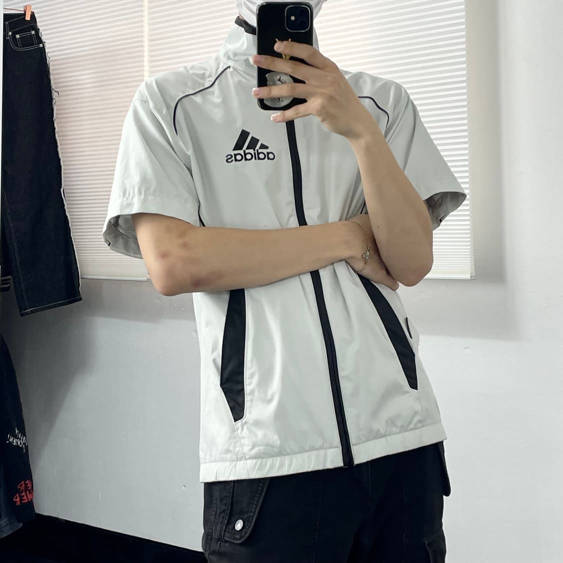 L 아디다스 하이넥 반팔 바람막이 자켓 상품이미지1