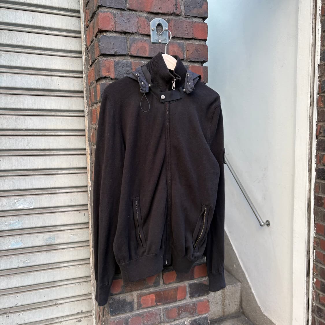 씨피컴퍼니 탈부착 후드 니트 집업 자켓 상품이미지4