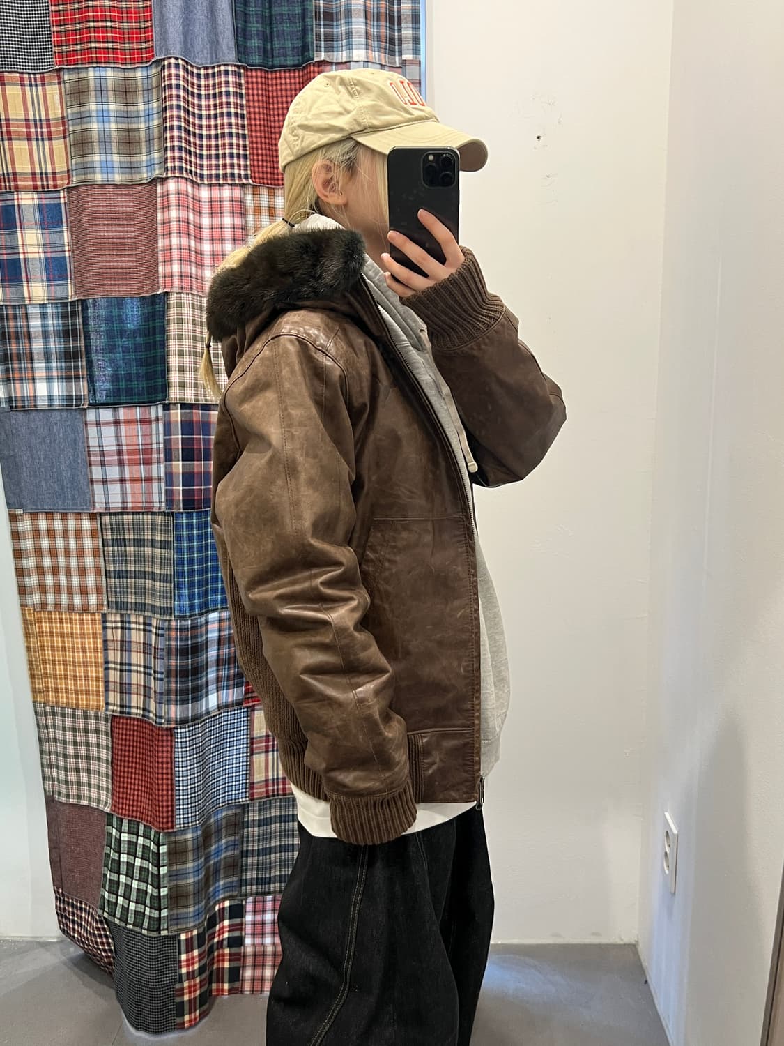 퓨마 브라운 레더자켓 상품이미지3