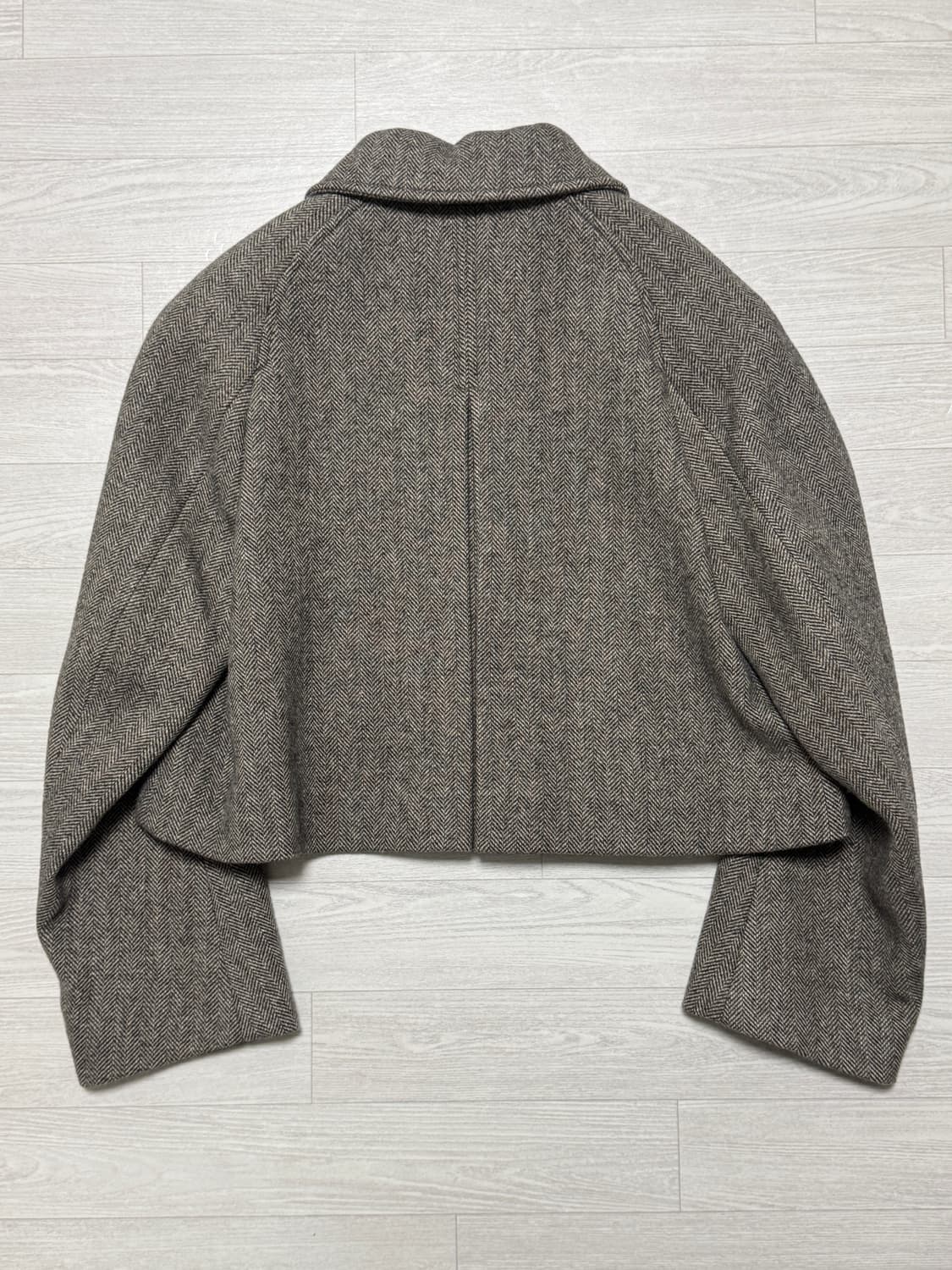 아모멘토 크롭 와이드 코트 브라운 상품이미지8