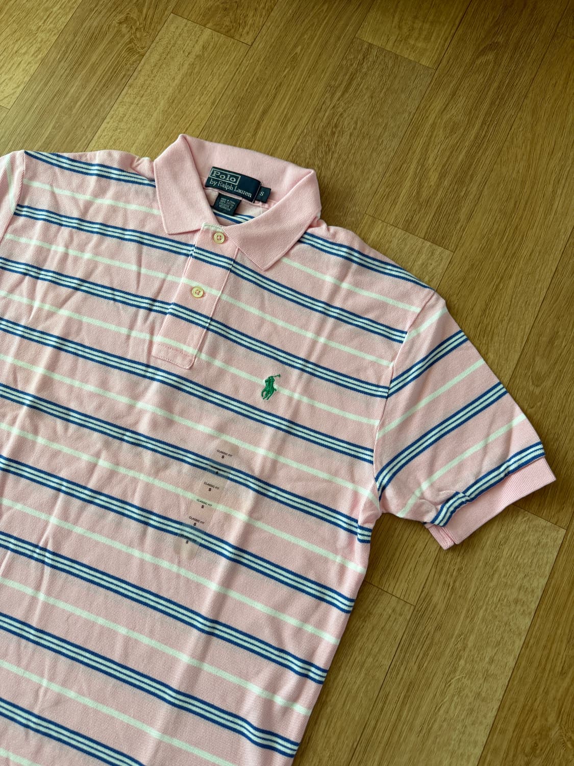 폴로 랄프로렌 스트라이프 반팔 카라티 S 상품이미지3