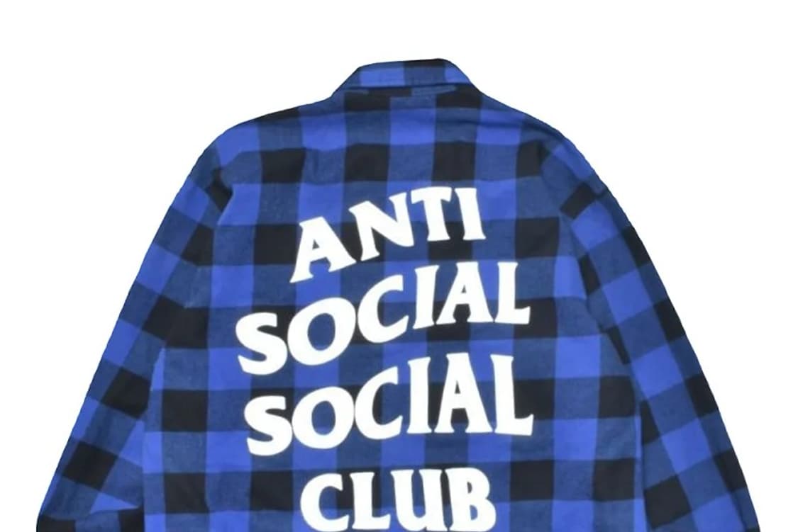 안티소셜클럽 빅레터링 울 모직 체크 셔츠 남방 N0939 상품이미지3