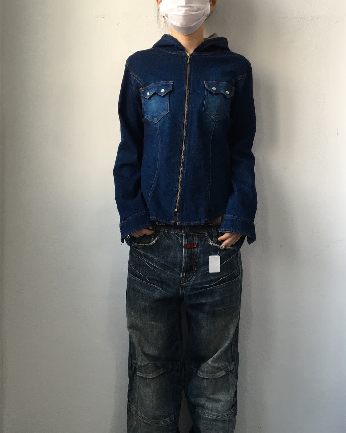 Hood denim zip up 상품이미지1