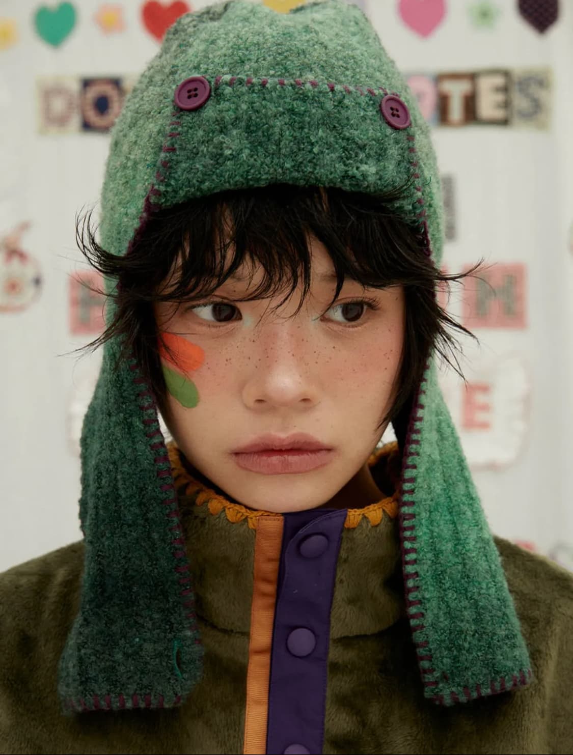 더블쿼츠 스카우트 버튼 햇 그린 새상품 상품이미지1