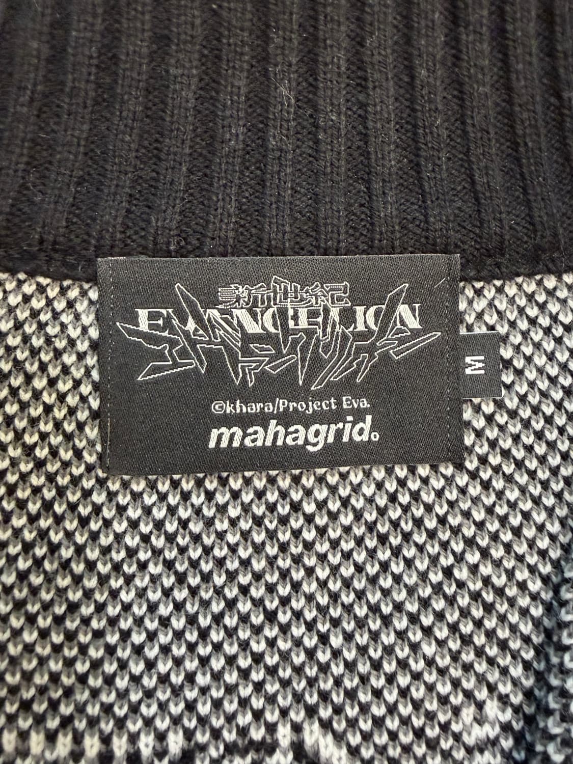마하그리드 에반게리온 니트집업 블랙/그레이 상품이미지2