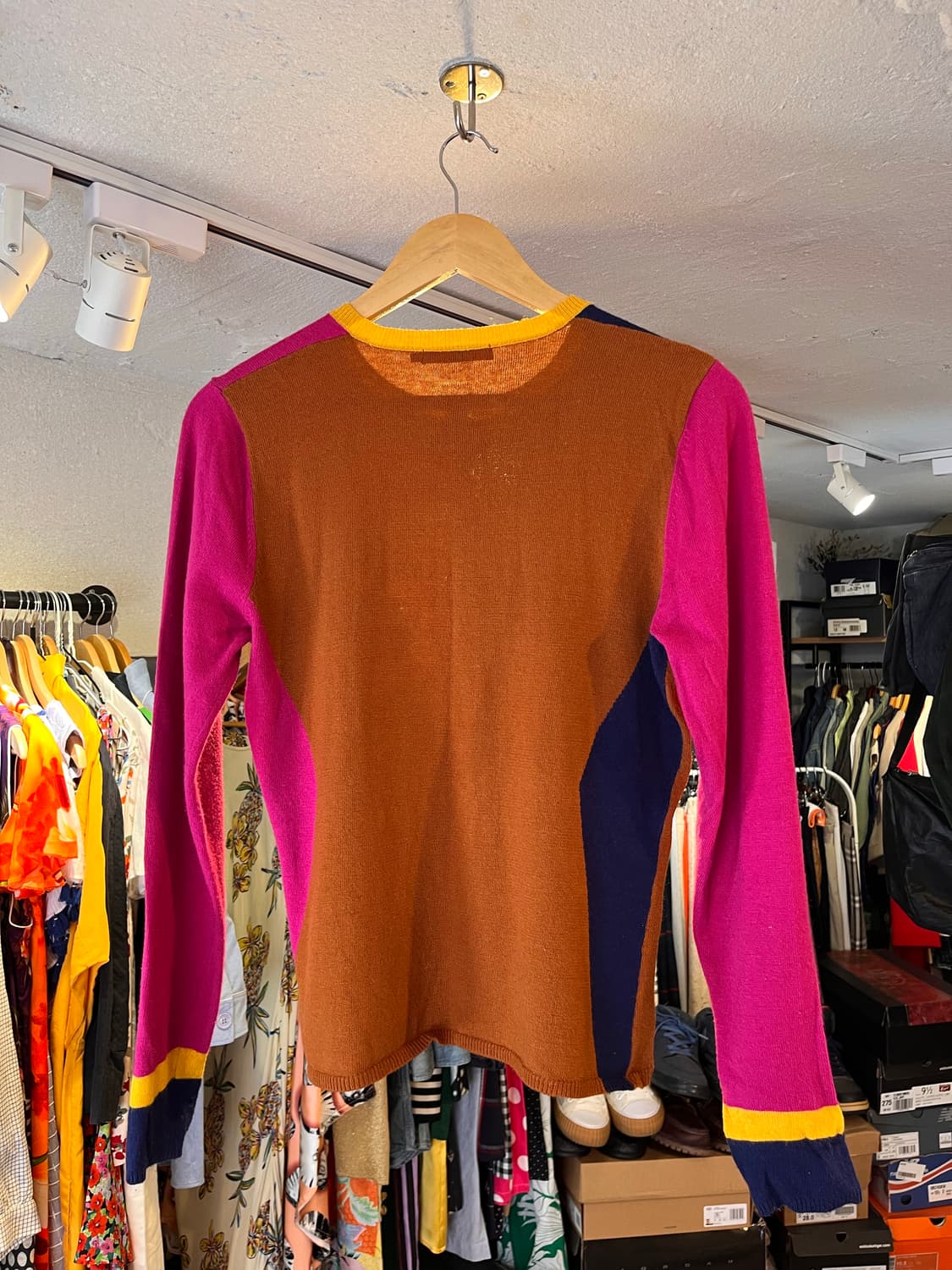 오일릴리 컬러 블록 플라워 가디건 상품이미지3