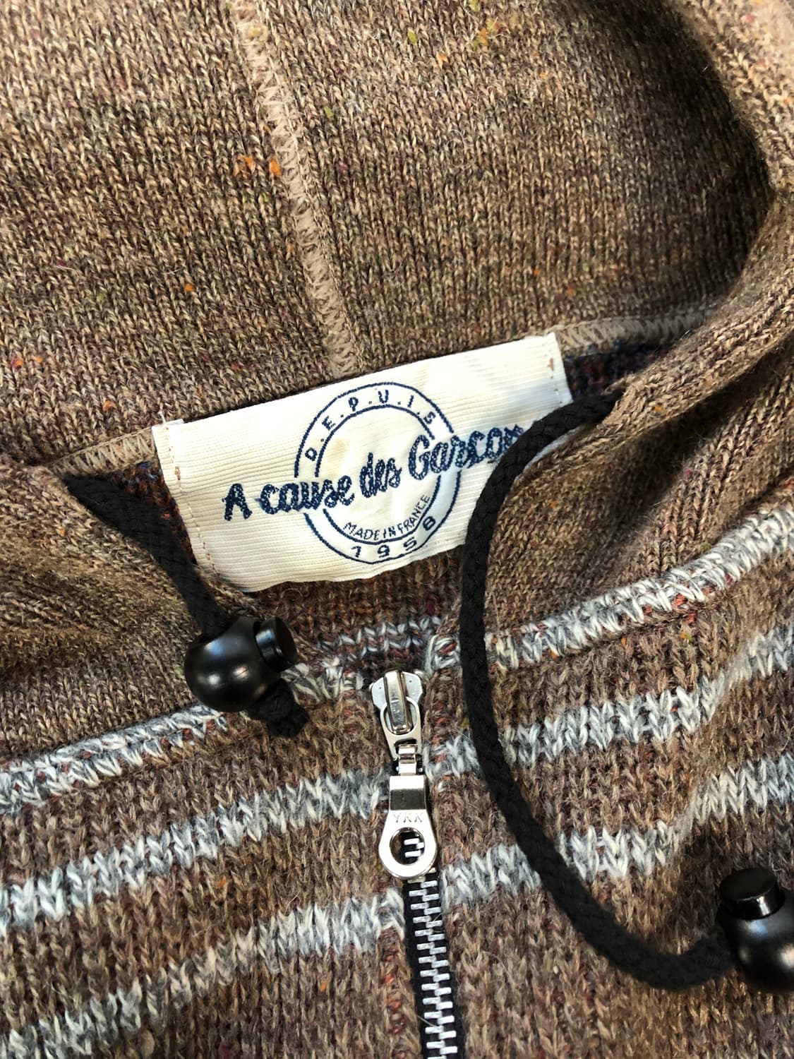 90's A COUSE DES GARCONS 에스닉 니트 후드 집업 상품이미지9
