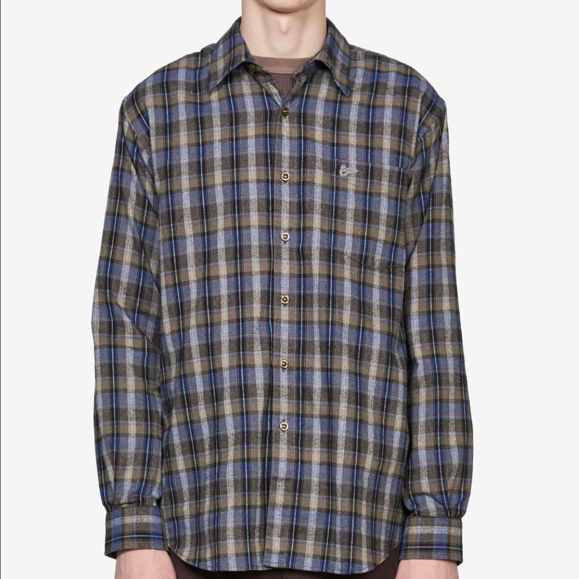 [M,L,XL]이알엘 ERL 26ss 체크 셔츠/그레이 상품이미지10