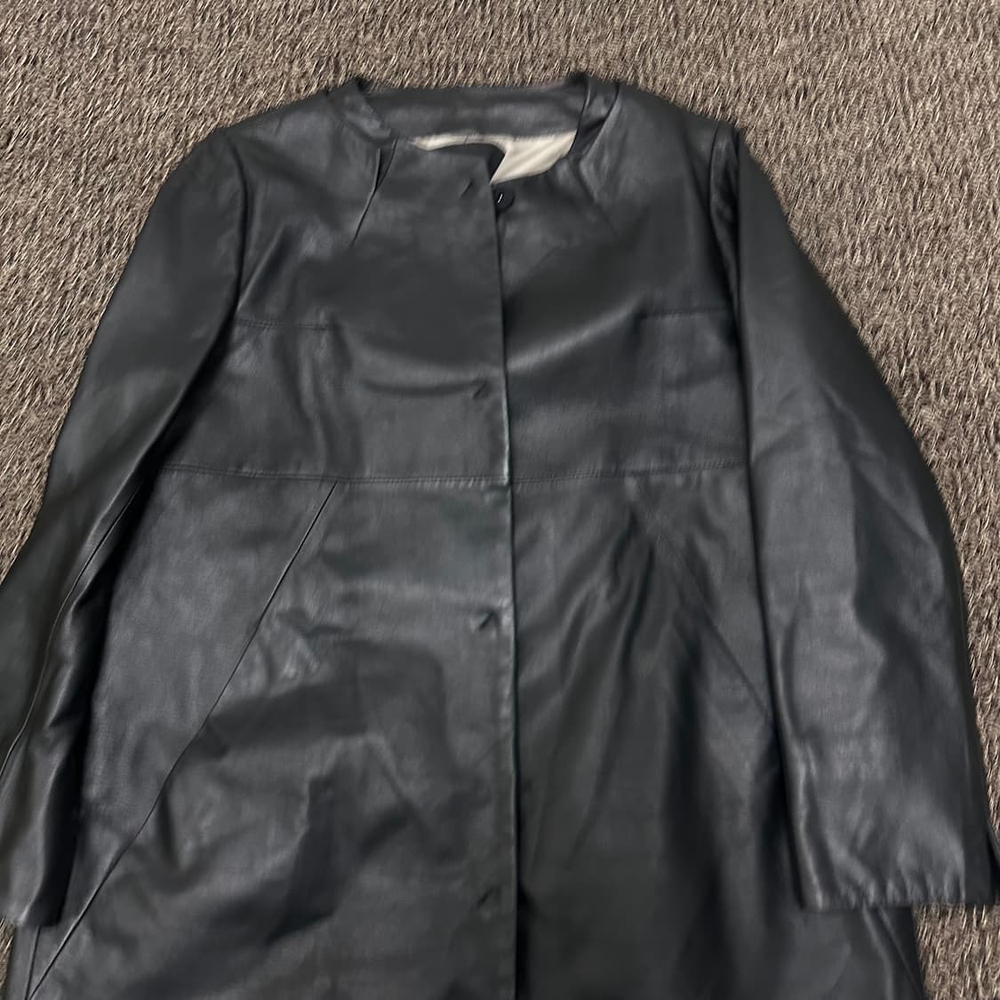 데무 박춘무 여성 양가죽 롱코트 블랙 85사이즈 상품이미지2