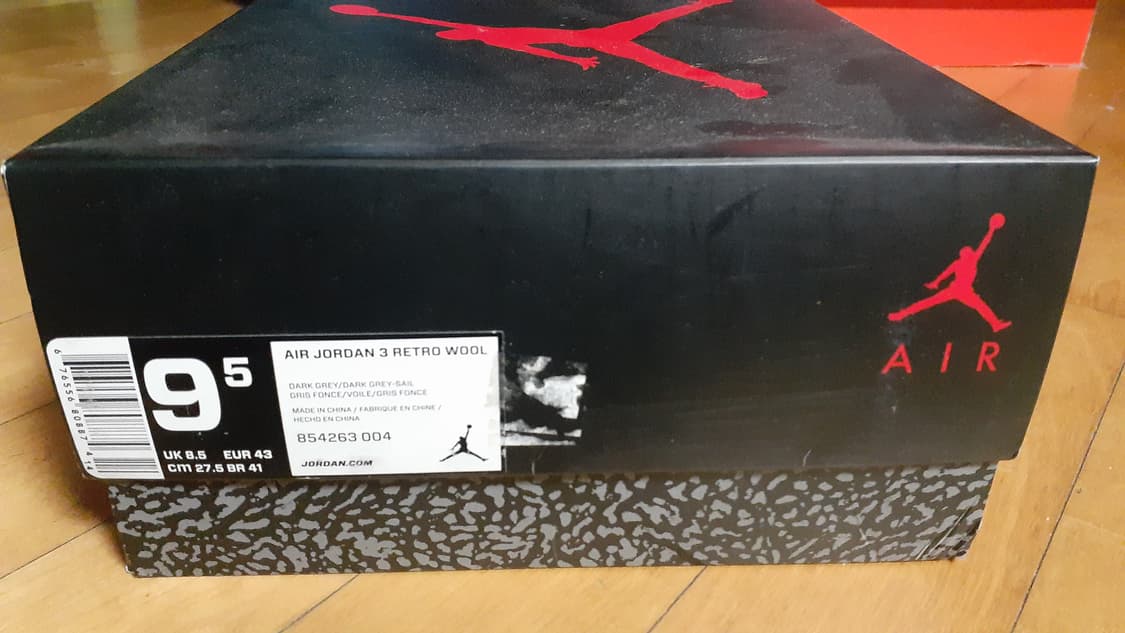 나이키 에어 조던3 울 wool 나코택 새상품 275 상품이미지1