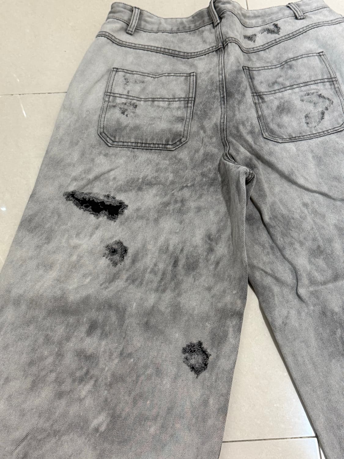 준지 디스트레스 와이드 데님팬츠 44 상품이미지3