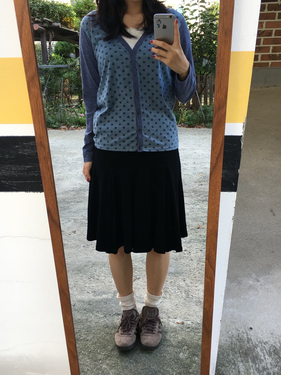 블랙 울 미디 스커트 상품이미지2
