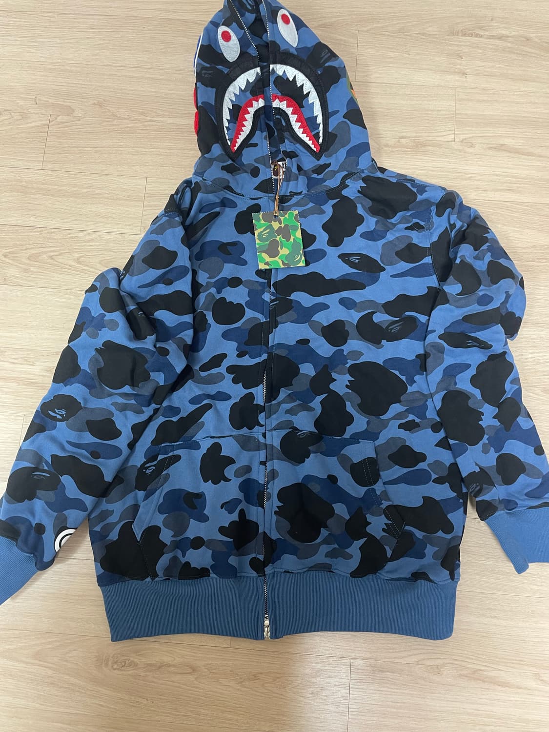 BAPE 베이프 컬러 카모 샤크 풀 집업 네이비 상품이미지3