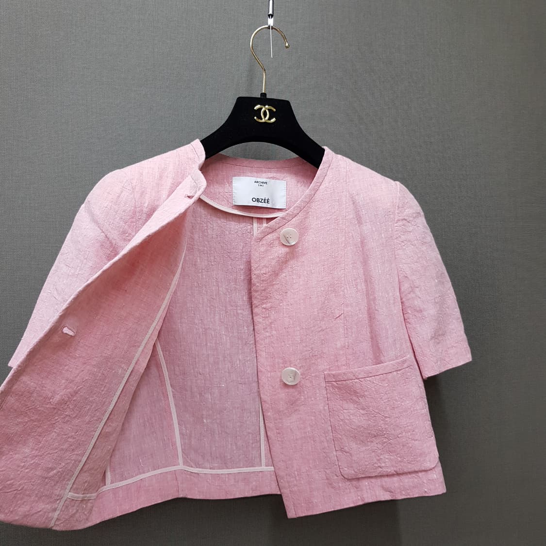 OBZEE 오브제 2023 린넨 숏 자켓 76-90-155사이즈 상품이미지5